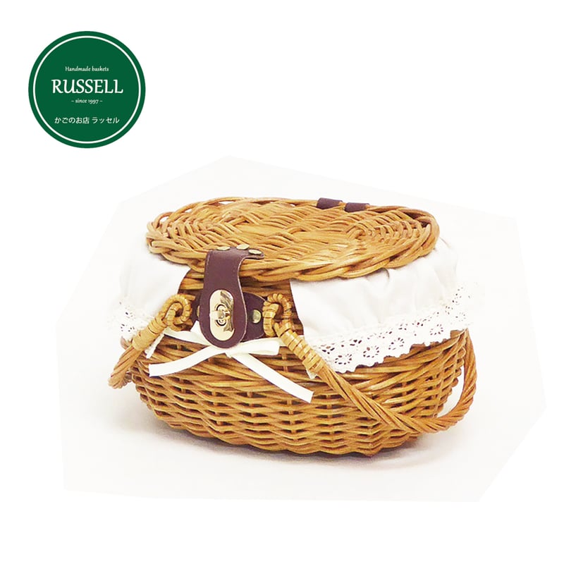 品番WF6015 布カバー付き籐かごバスケットSS 【かごのお店ラッセル