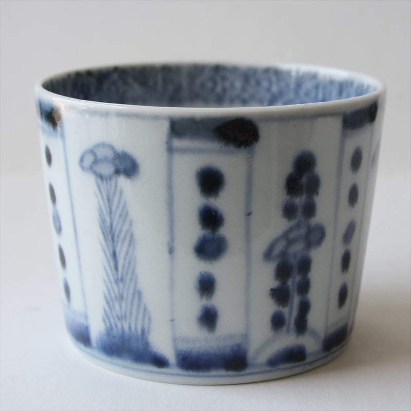 S-08 古伊万里 KOIMARI 染付 花卉文 蕎麦猪口 | imarimaru