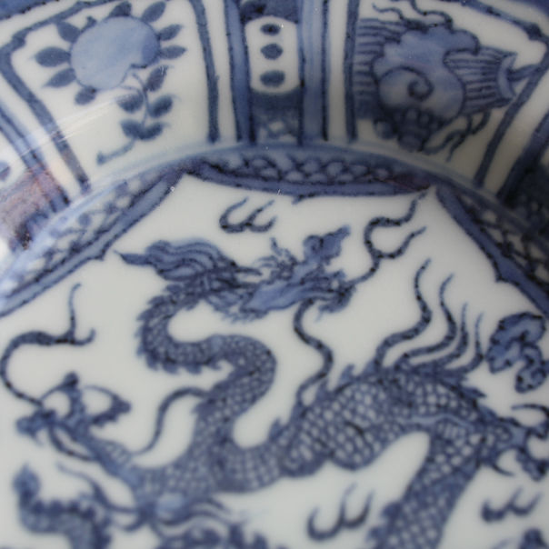 P-118 古伊万里 KOIMARI 染付 芙蓉手 龍文中皿 | imarimaru