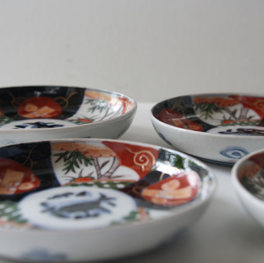 T-01 古伊万里 KOIMARI 柘榴文 色絵 手塩皿 5枚セット | imarimaru