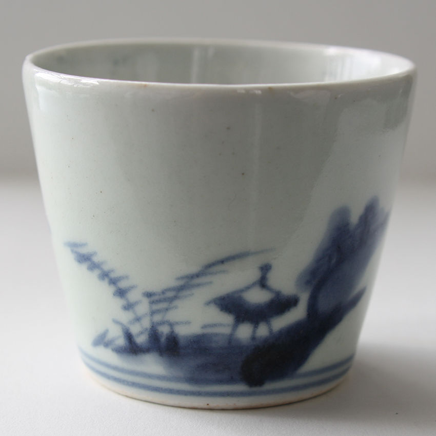 198 古伊万里 KOIMARI 染付 山水・東屋・帆掛け舟図 蕎麦猪口 | imarimaru