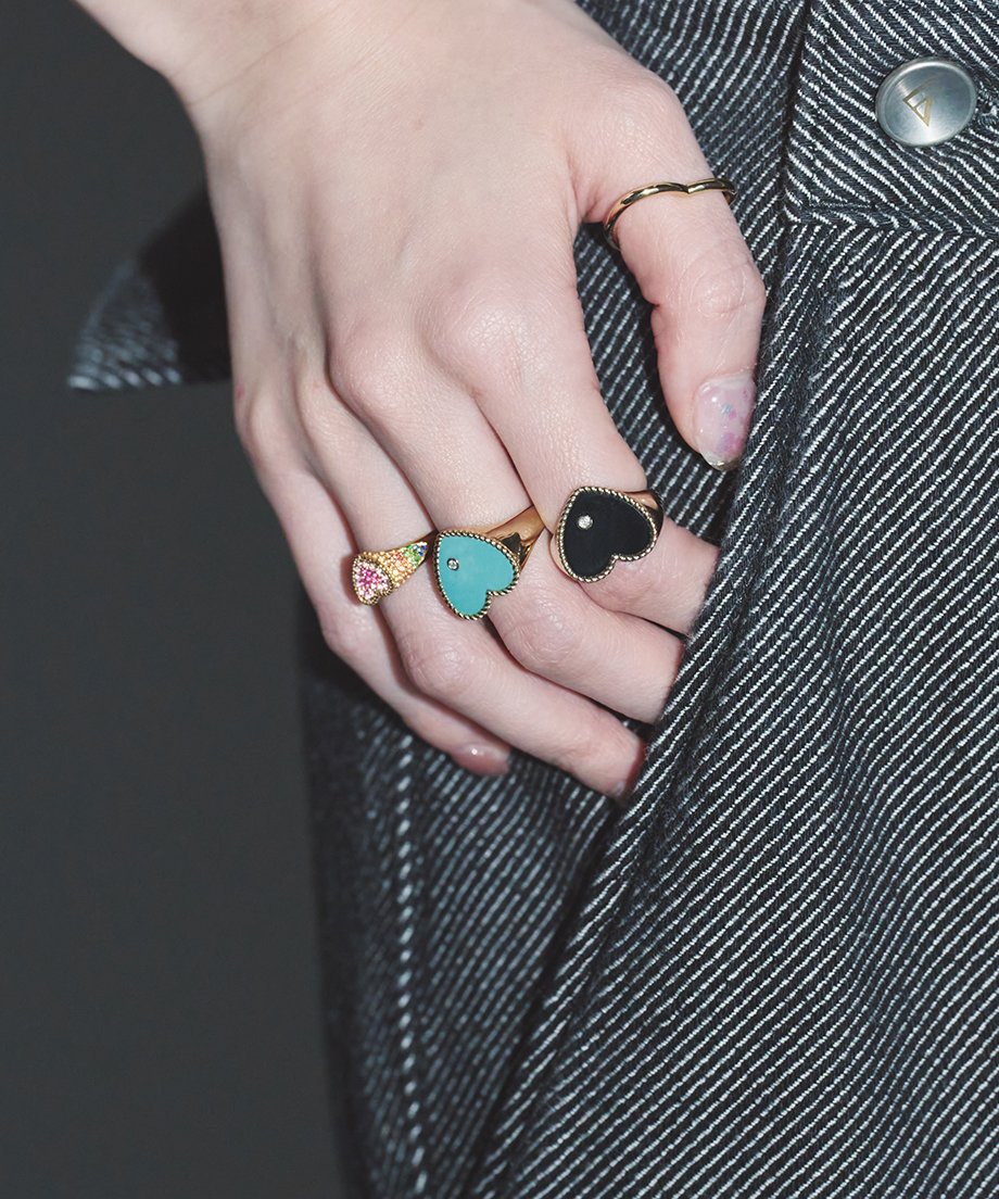 Yvonne Leon】Heart シグネットリング（オニキス） | goldandbouncy