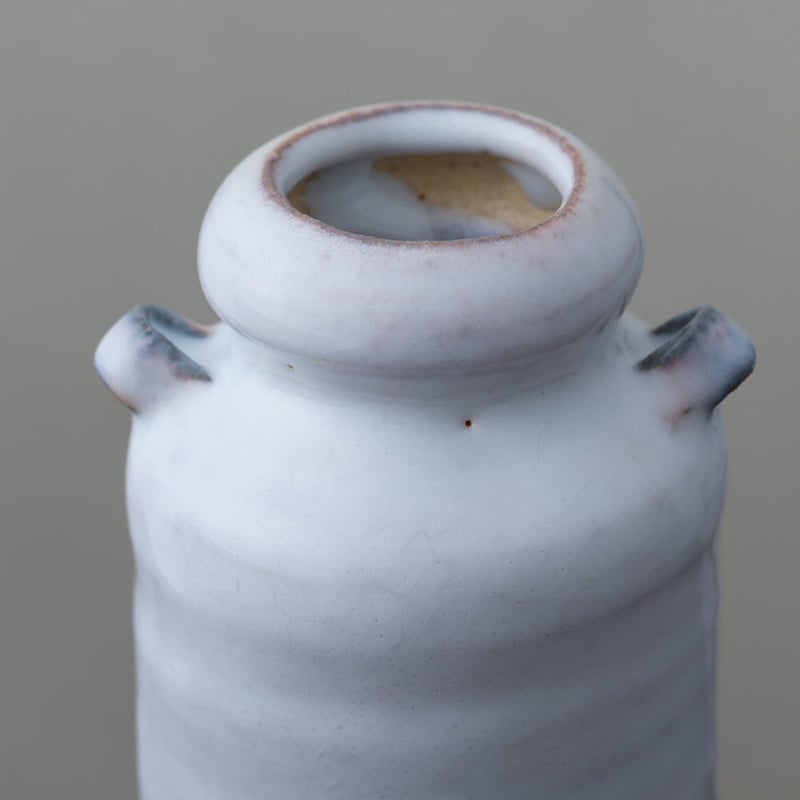 陶器 萩焼 輪花 耳付き花入(木箱入) 林紅陽 作 | 陶器 和食器 萩焼のお