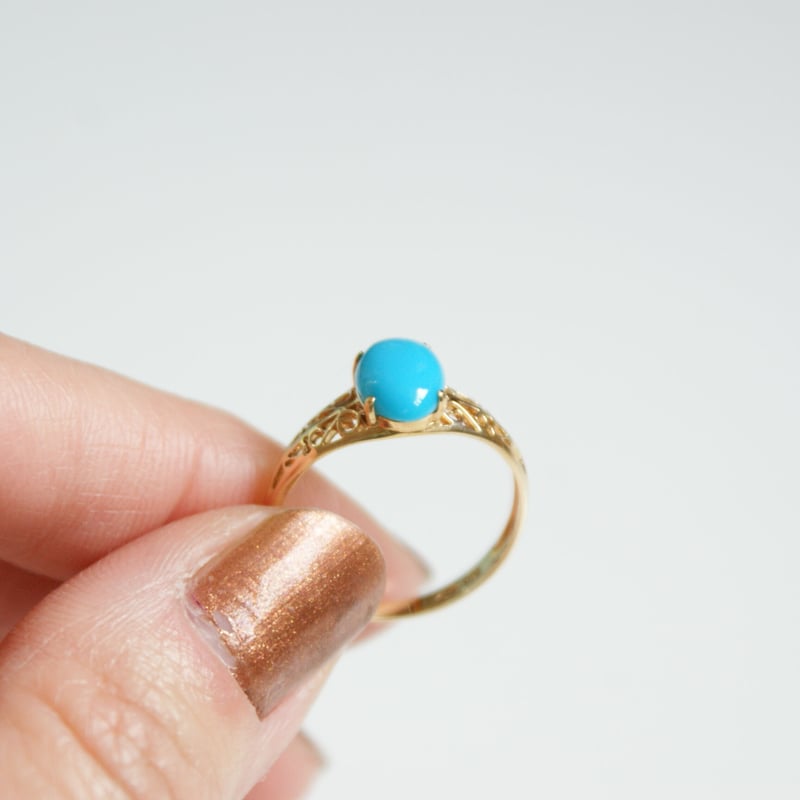 K18YG ターコイズ リング指輪 / ヴィンテージジュエリー・アクセサリー