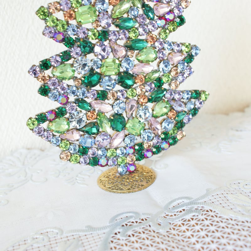 チェコガラス ラインストーン クリスマスツリー / ヴィンテージ