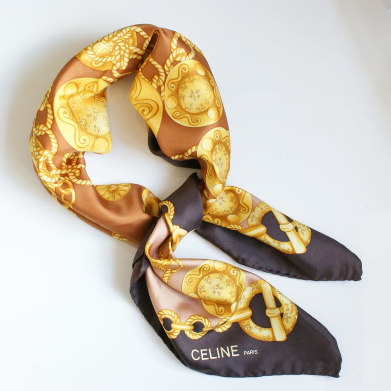 CELINE セリーヌ イタリア製 100％シルク コスチュームジュエリー