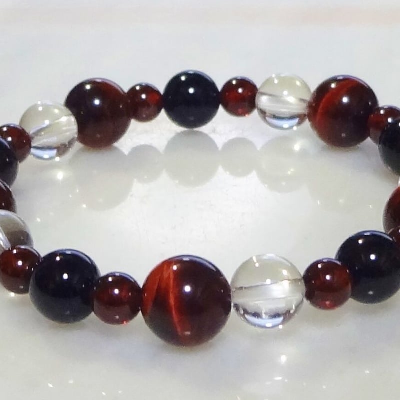 568 天然石 パワーストーン ブレスレット レッドガーネット レッド