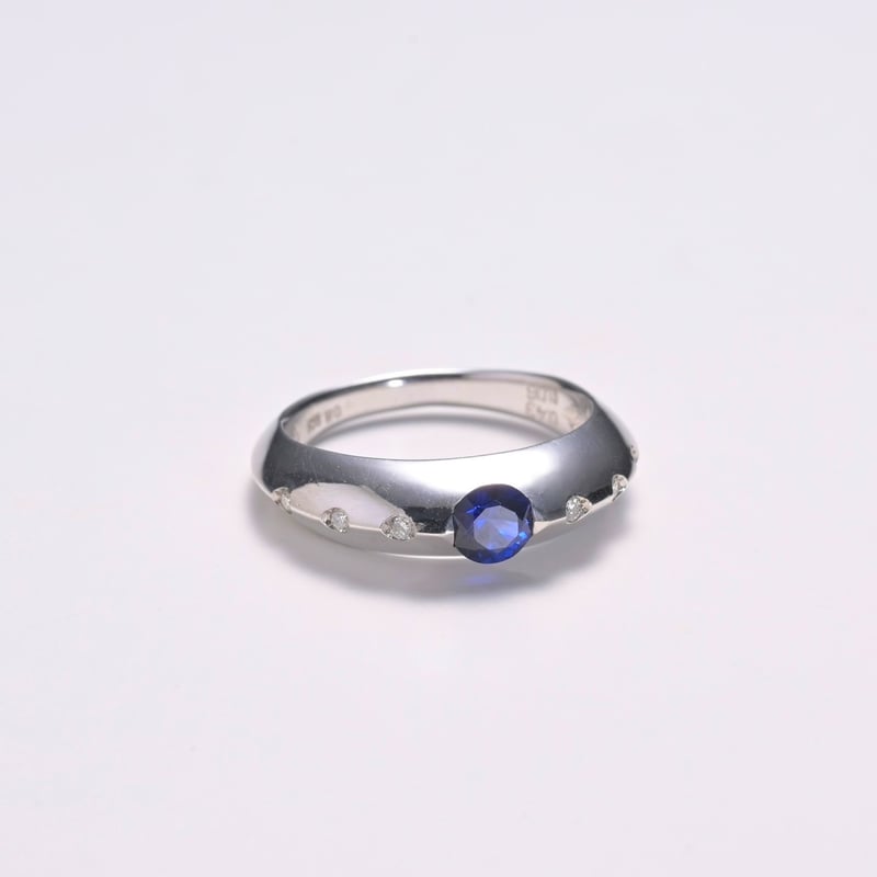 ブルーサファイアエッジリング（K18WG） | CARCAJOU online store