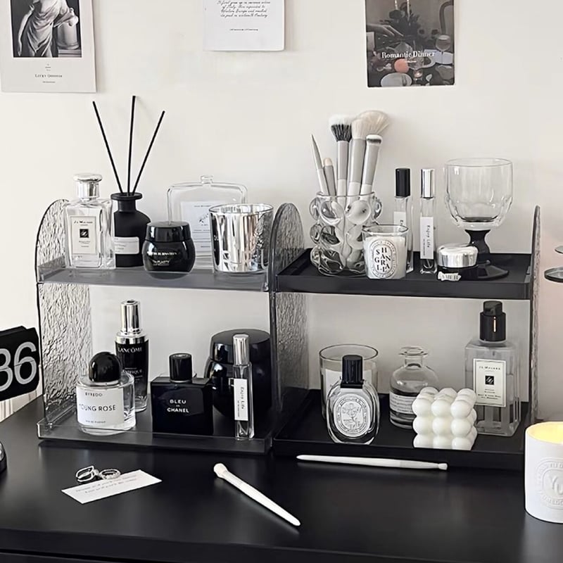 クリア サイドアーチ 二段 コスメ 収納 ラック 全4色 | 70PARK