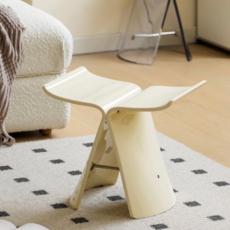 クリームカラー バタフライ スツール サイドテーブル チェア | 70PARK