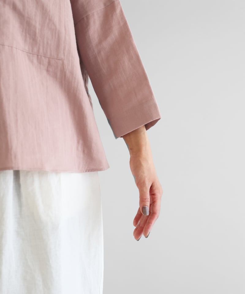 HUIS |シャトルダブルガーゼバンドカラーブラウス（サクラ）【レディス