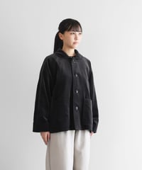 HUIS |ゆるふわコットンバンドカラー半袖ワイドブラウス