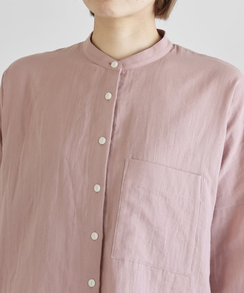 HUIS |シャトルダブルガーゼバンドカラーブラウス（サクラ）【レディス