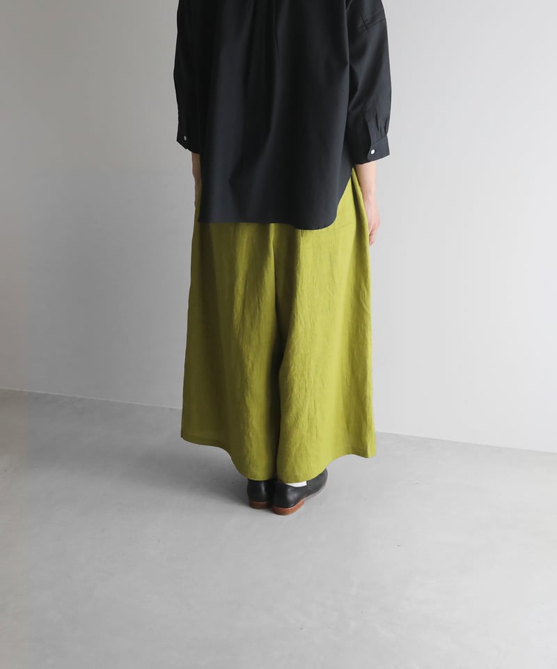 HUIS |シャトルリネンスカートパンツ（ライムグリーン）【レディス