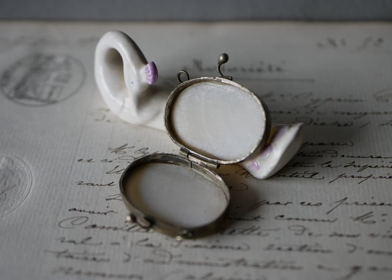 白蝶貝 マザーオブパール 小さなケース フランスアンティーク