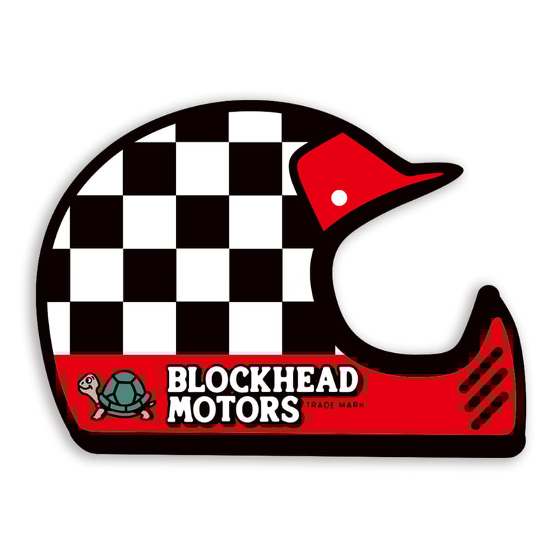 チェックヘルメットステッカー（オフロード／レッド） | BLOCKHEAD MOTORS