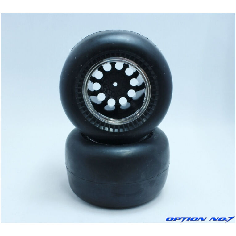 オプションNO.1 レーシングスリックタイヤ・メッキリムホイルセット