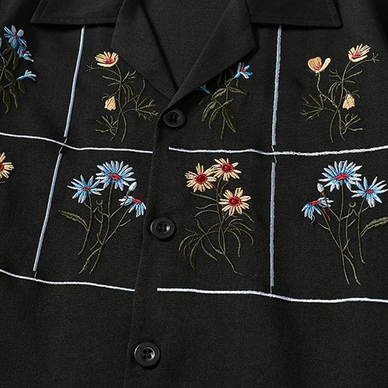 ボタニカル刺繍] 半袖シャツ | #見た目の良いお店