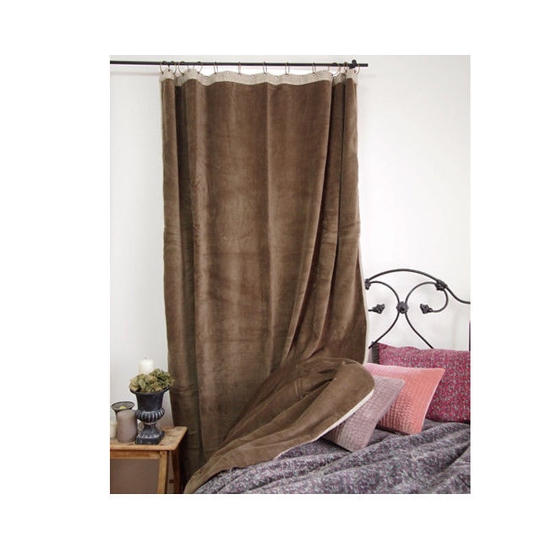 en fil d'Indienne カーテン Velour brown130x280 | AL
