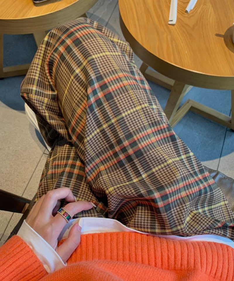 即納】レトロチェック柄パンツ ベルト付 | KISHIKA