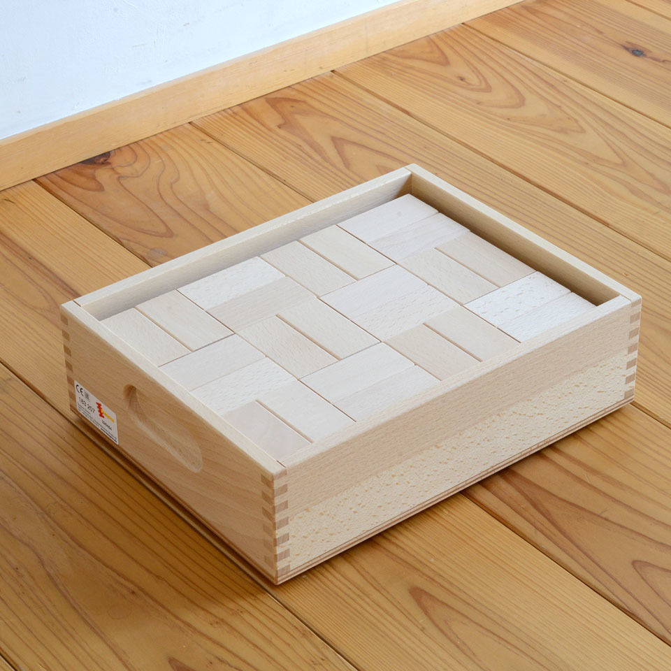 2才-〉【追加の積木】ウール・レンガ積木 ベーシック 白木 (96ピース