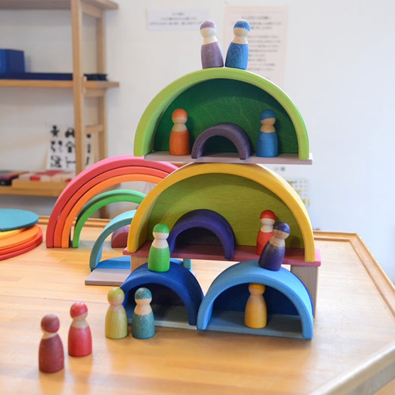 0才-7才〉グリムス虹色トンネル ラージ（アーチレインボー・大