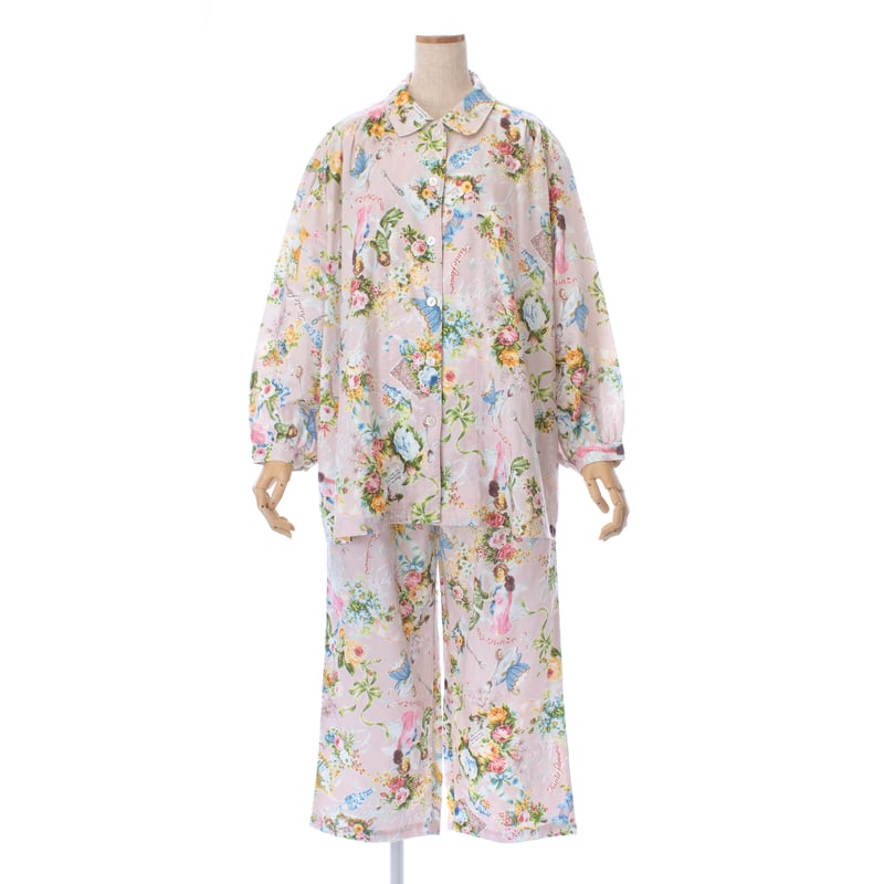 オールシーズン】衿付き前開きパジャマ【ダブルガーゼ・ディア天使