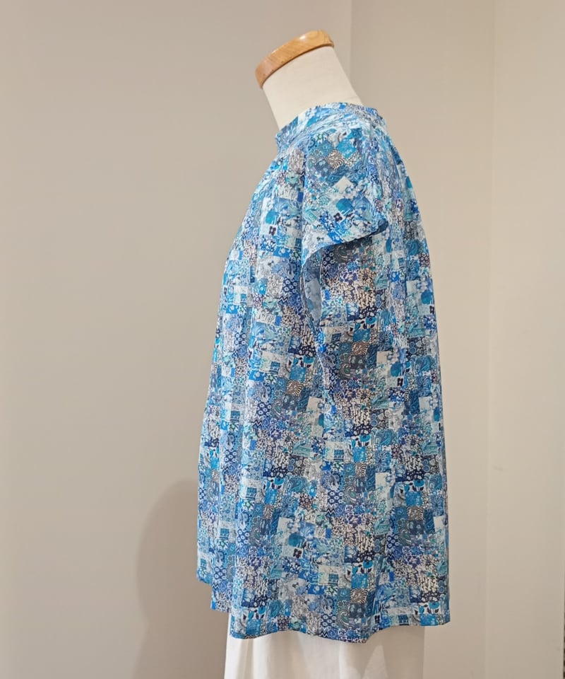 sosotto／LIBERTYタナローンスタンドカラーフレンチブラウス | mon