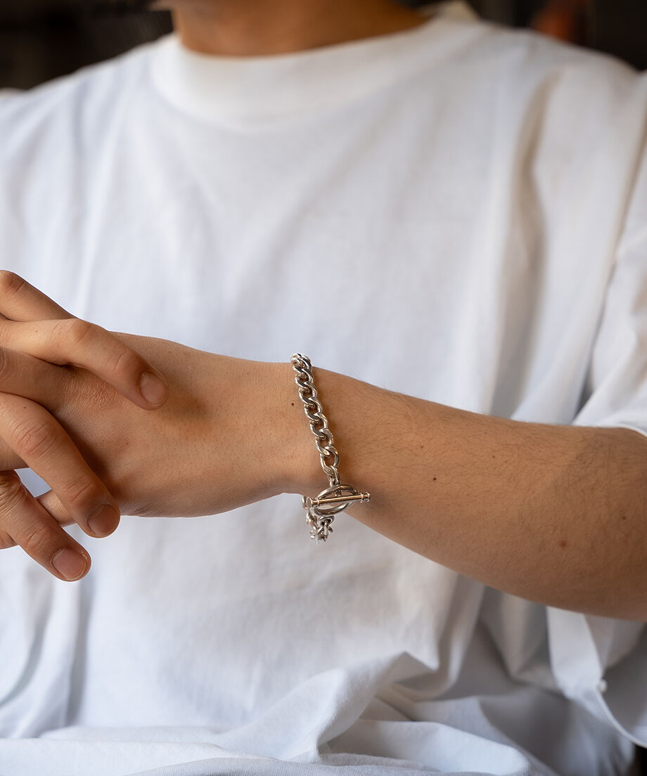 T-bar.Cuban Bracelet ( コマ中 ) / MADE IN CALIFOR