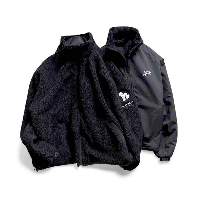 通常販売】Reversible Nylon Fleece Jacket / BLACK /