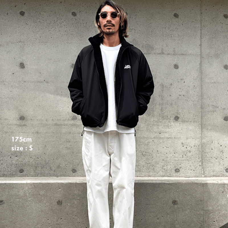 通常販売】Reversible Nylon Fleece Jacket / BLACK /