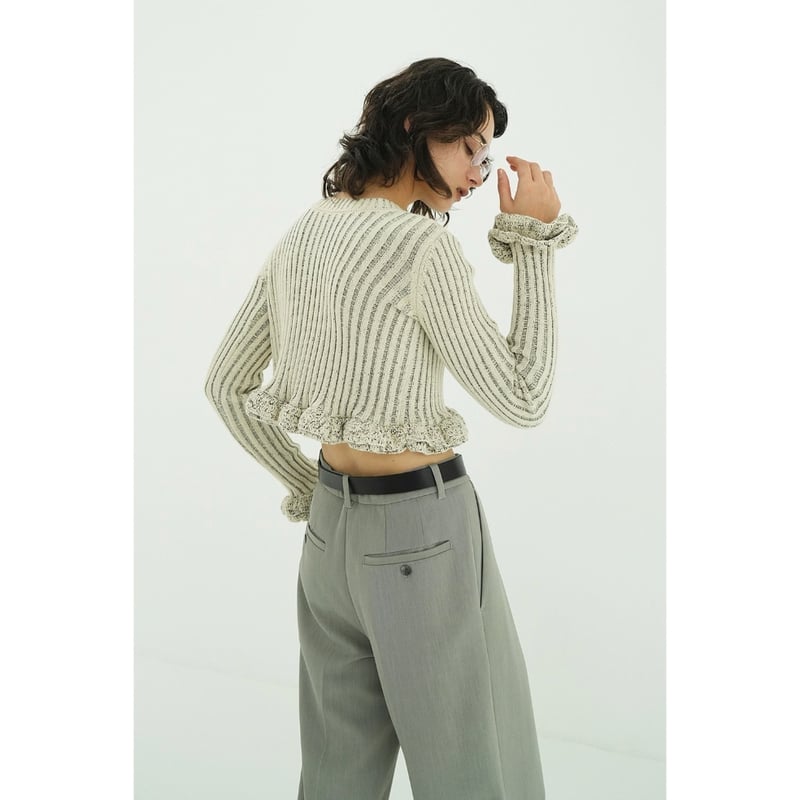 CLANE クラネ “W FACE SHORT FRILLED KNIT TOPS” ダブルフ