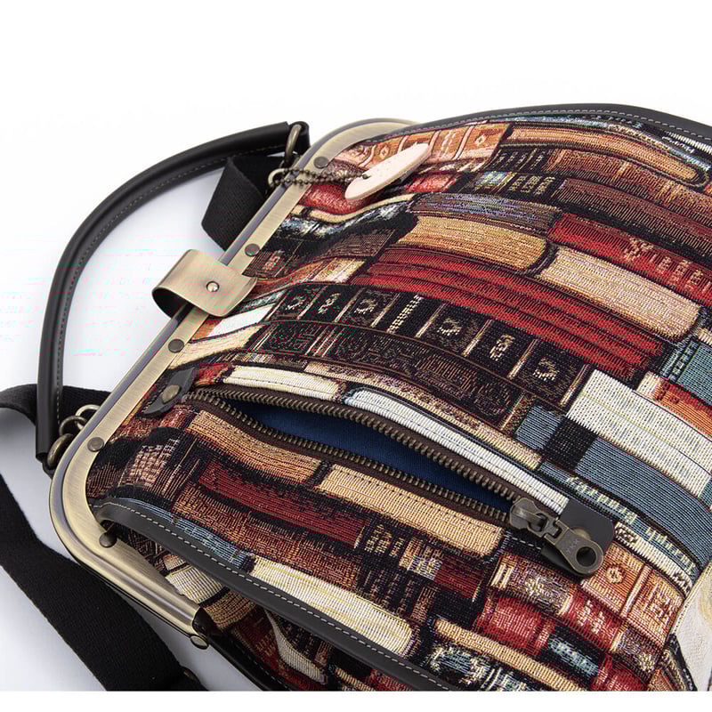 リュックでもハンドでも！がま口ミニリュック スペインゴブラン生地