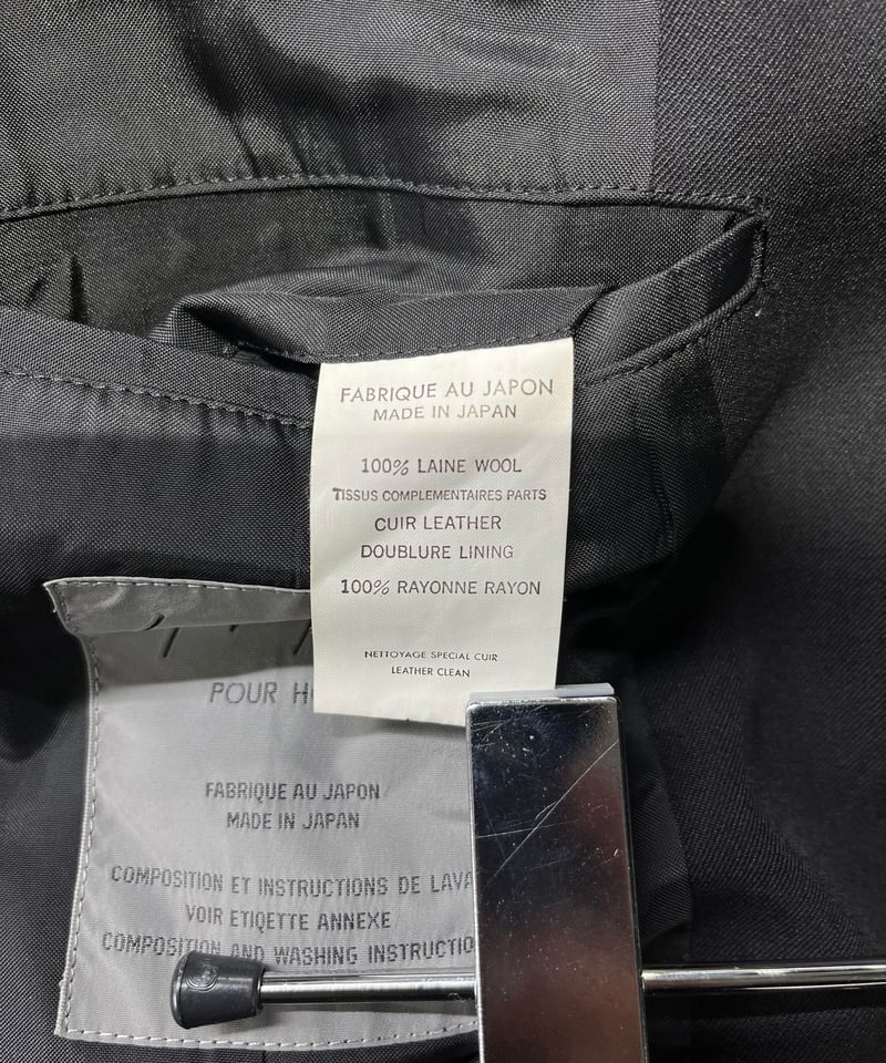 1996AW yohji yamamoto pour homme レザー切り替えロングジャケッ