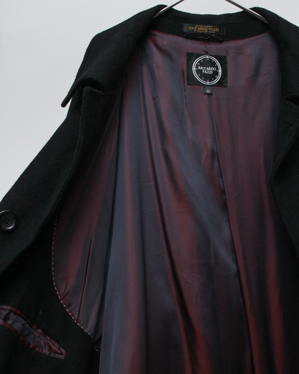 90s Wool/cashmere balmacaan coat made in italy