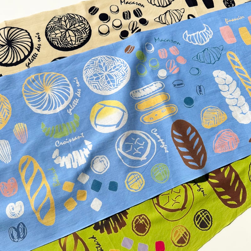 手ぬぐい｜【ナカニ染工場60th企画】 boulangerie Esquisse2026限定色