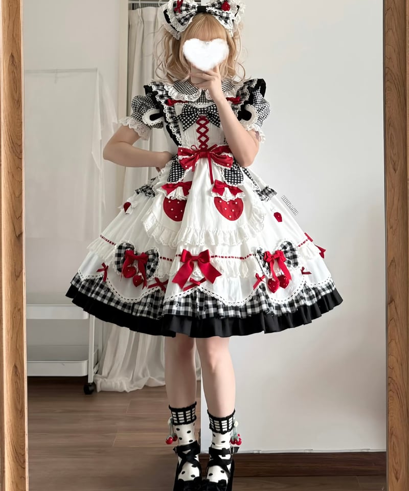 ショートケーキ図鑑」メイドワンピース＆ジャンパースカート（黒