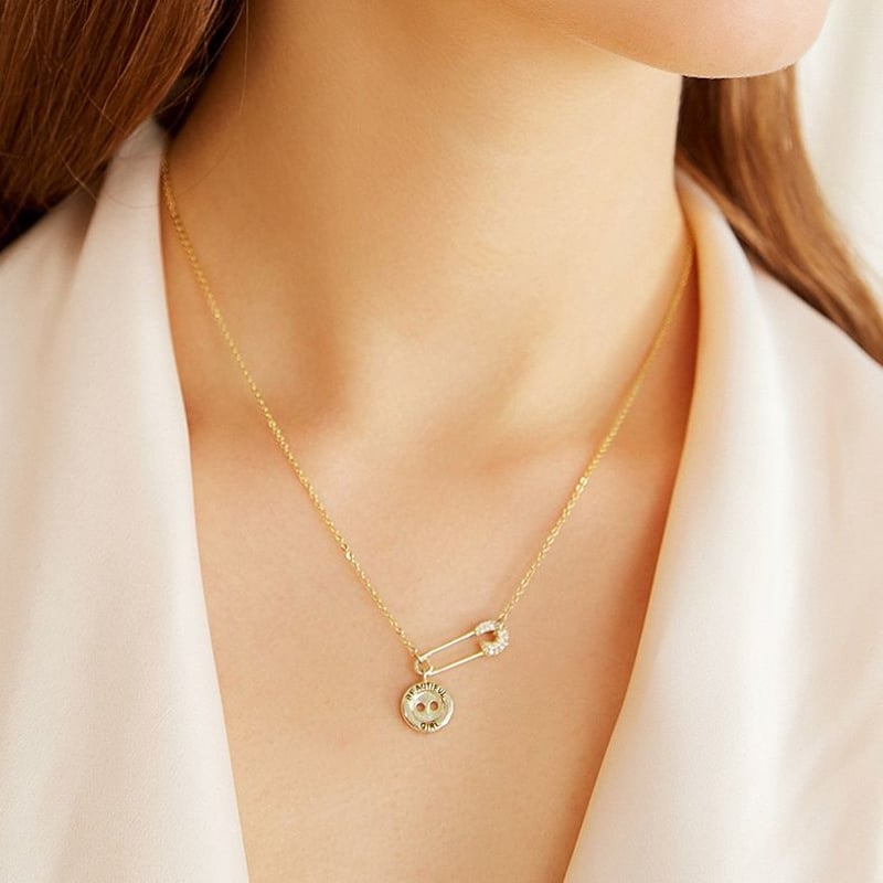 スターリングシルバー ネックレス レディース セーフティーピン 安全