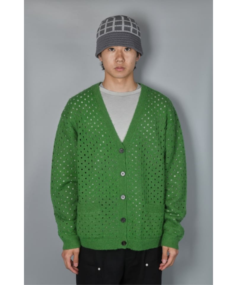 Cotton Mohair Cardigan (Green) | Diaspora skate