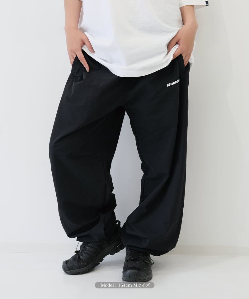 Black】nylon track pants | Memento