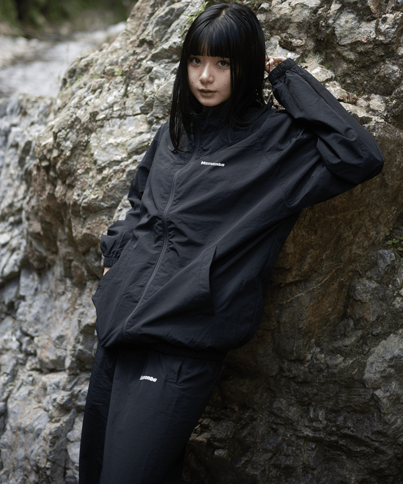 Black】nylon track jacket | Memento