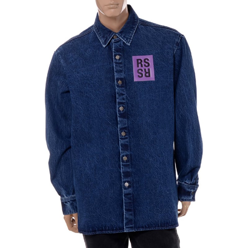 ラフシモンズ RAF SIMONS ストレートフィットデニムシャツ コットン