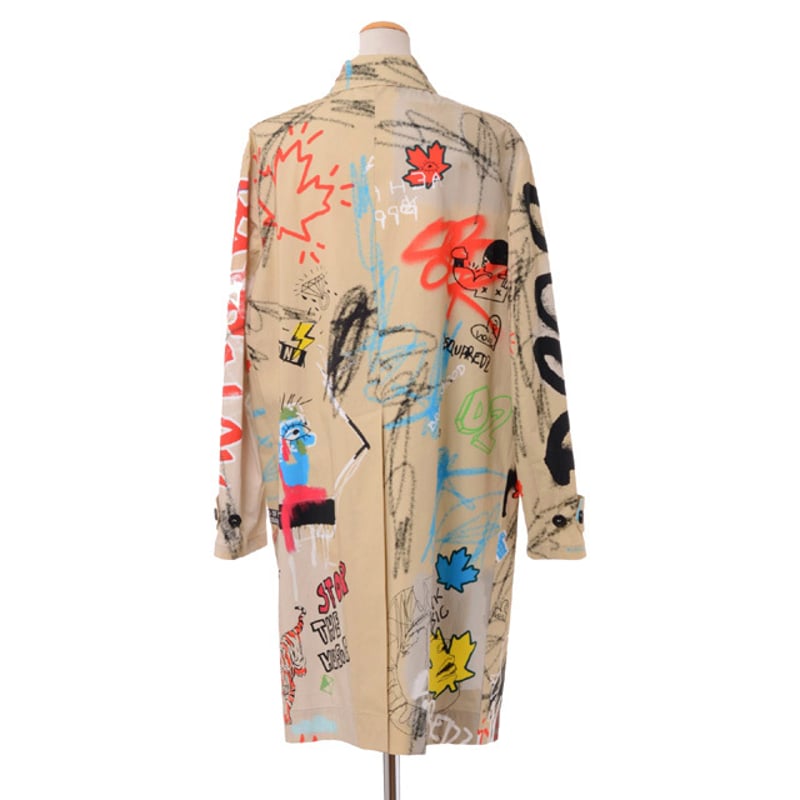 ディースクエアード Dsquared2 ペイントプリントトレンチコート