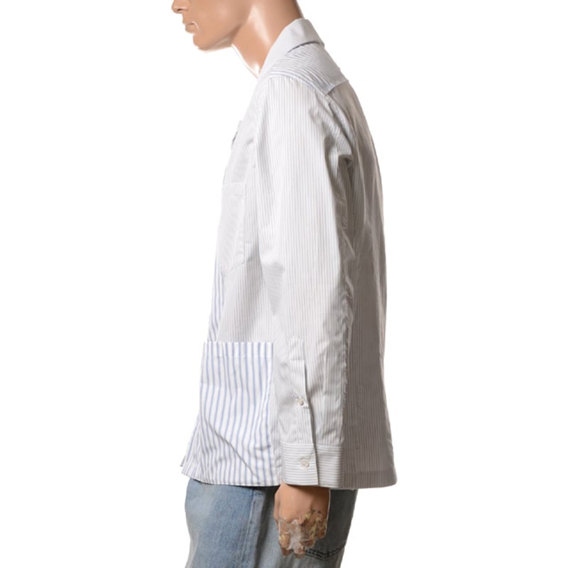メゾン マルジェラ Maison Margiela パッチワークストライプシャツ