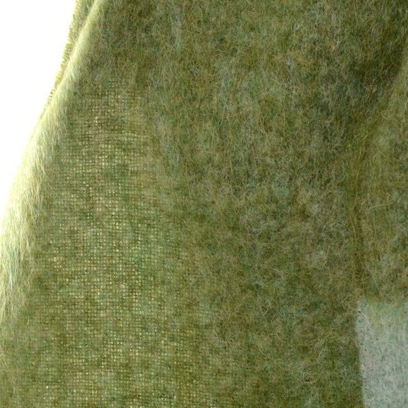 マルニ Marni グリーンストライプスカーフマフラー モヘアアルパカ