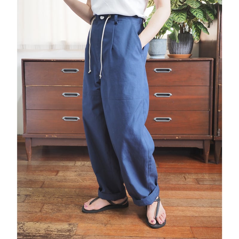 No.325pt(N) ハイウエストキャロットパンツ/ネイビー | quatre