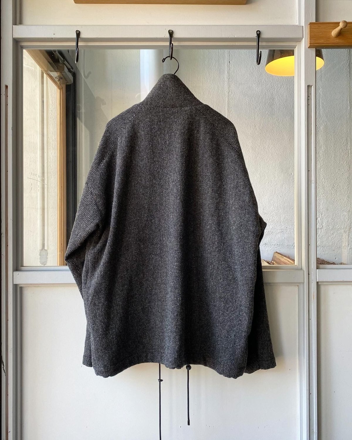 AURALEE WOOL HAIRLINE LIGHT TWEED ZIP BLOUSON