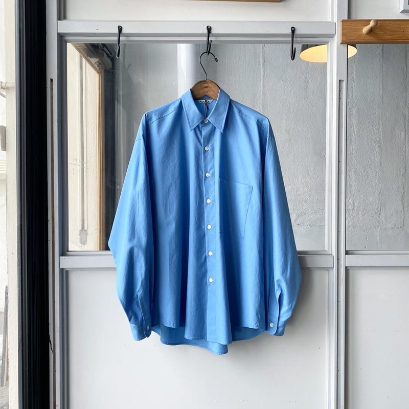 AURALEE WASHED FINX TWILL BIG SHIRT | Less Hi