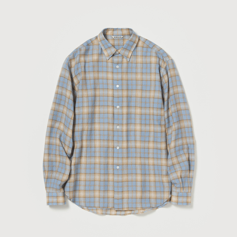 AURALEE AIRY WOOL CHECK SHIRT | Less Higashikawa