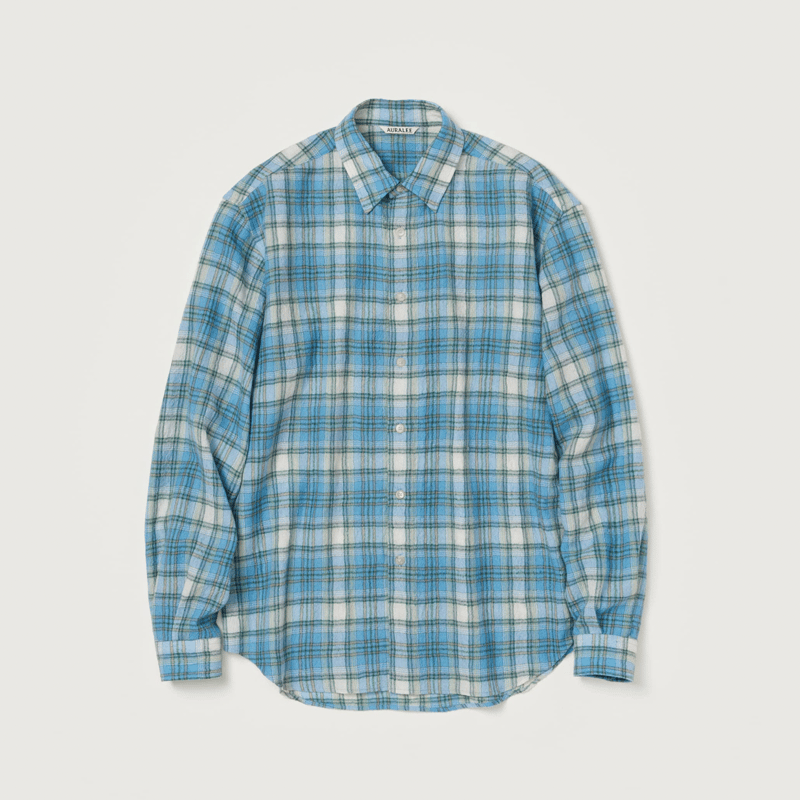 AURALEE AIRY WOOL CHECK SHIRT | Less Higashikawa